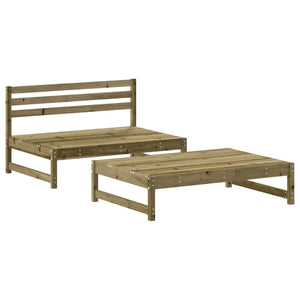 vidaXL 2 Piece Garden Lounge Set Impregnated Wood Pine