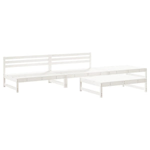 vidaXL 4 Piece Garden Lounge Set White Solid Wood Pine