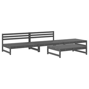 vidaXL 4 Piece Garden Lounge Set Grey Solid Wood Pine