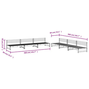 vidaXL 6 Piece Garden Lounge Set Black Solid Wood Pine