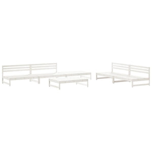 vidaXL 6 Piece Garden Lounge Set White Solid Wood Pine