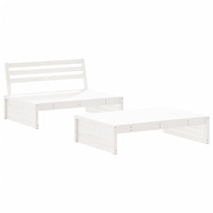 vidaXL 2 Piece Garden Lounge Set White Solid Wood Pine