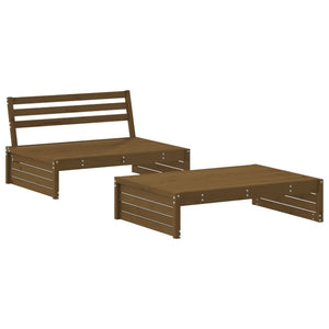 vidaXL 2 Piece Garden Lounge Set Honey Brown Solid Wood Pine