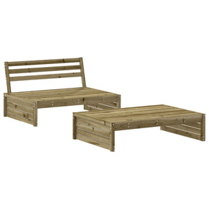 vidaXL 2 Piece Garden Lounge Set Impregnated Wood Pine