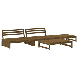 vidaXL 4 Piece Garden Lounge Set Honey Brown Solid Wood Pine