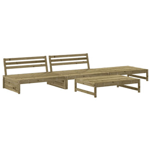 vidaXL 4 Piece Garden Lounge Set Impregnated Wood Pine