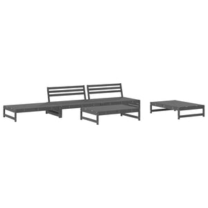 vidaXL 5 Piece Garden Lounge Set Grey Solid Wood Pine