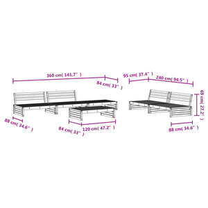 vidaXL 6 Piece Garden Lounge Set White Solid Wood Pine