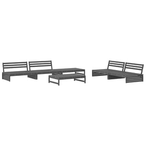 vidaXL 6 Piece Garden Lounge Set Grey Solid Wood Pine