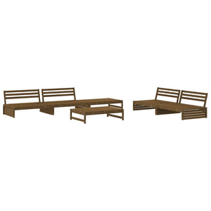 vidaXL 6 Piece Garden Lounge Set Honey Brown Solid Wood Pine