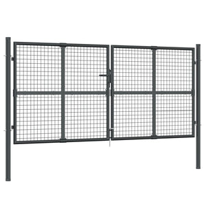 vidaXL Mesh Garden Gate Anthracite 300x175 cm Galvanised Steel