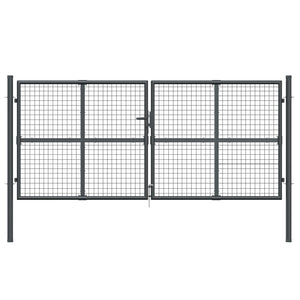 vidaXL Mesh Garden Gate Anthracite 300x175 cm Galvanised Steel