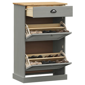 vidaXL Shoe Cabinet VIGO 60x35x96 cm Grey Solid Wood Pine