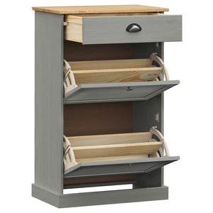 vidaXL Shoe Cabinet VIGO 60x35x96 cm Grey Solid Wood Pine