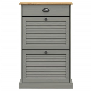 vidaXL Shoe Cabinet VIGO 60x35x96 cm Grey Solid Wood Pine