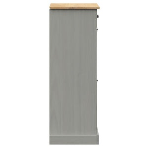 vidaXL Shoe Cabinet VIGO 60x35x96 cm Grey Solid Wood Pine