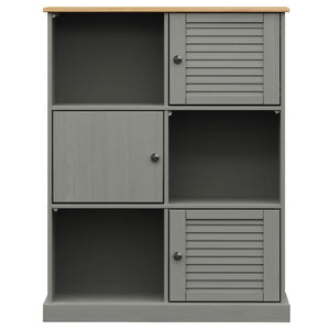 vidaXL Bookcase VIGO Grey 90x35x114.5 cm Solid Wood Pine