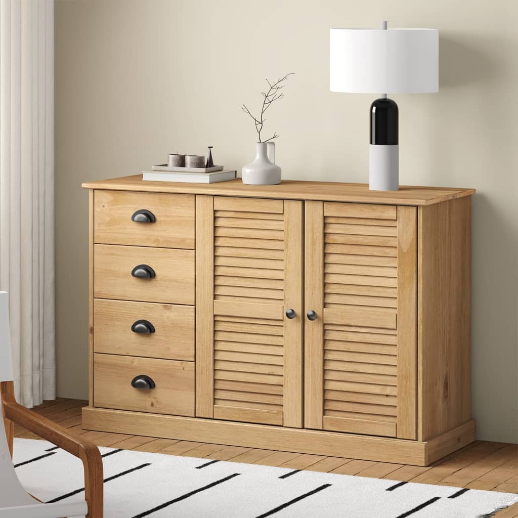 vidaXL Sideboard with Drawers VIGO 113x40x75 cm Solid Wood Pine