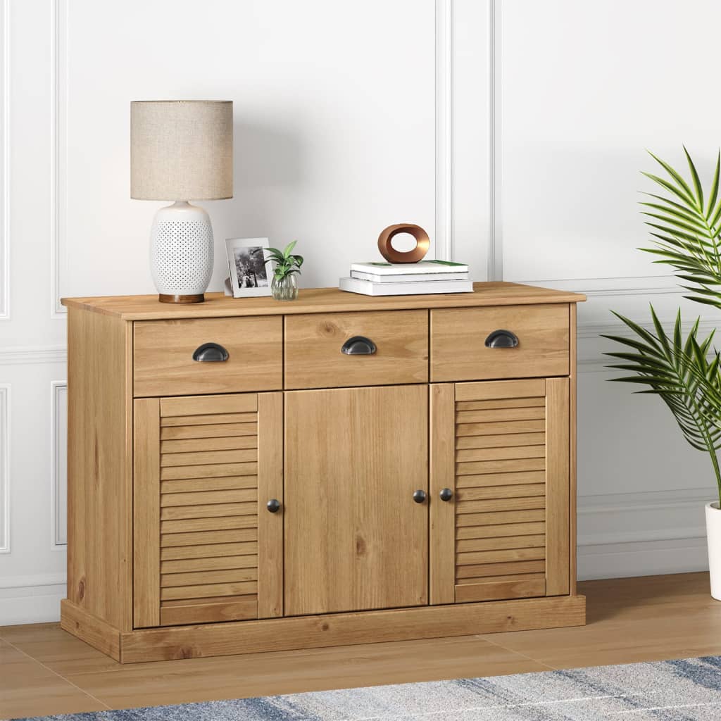 vidaXL Sideboard with Drawers VIGO 113x40x75 cm Solid Wood Pine