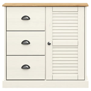 vidaXL Sideboard with Drawers VIGO 78x40x75 cm White Solid Wood Pine