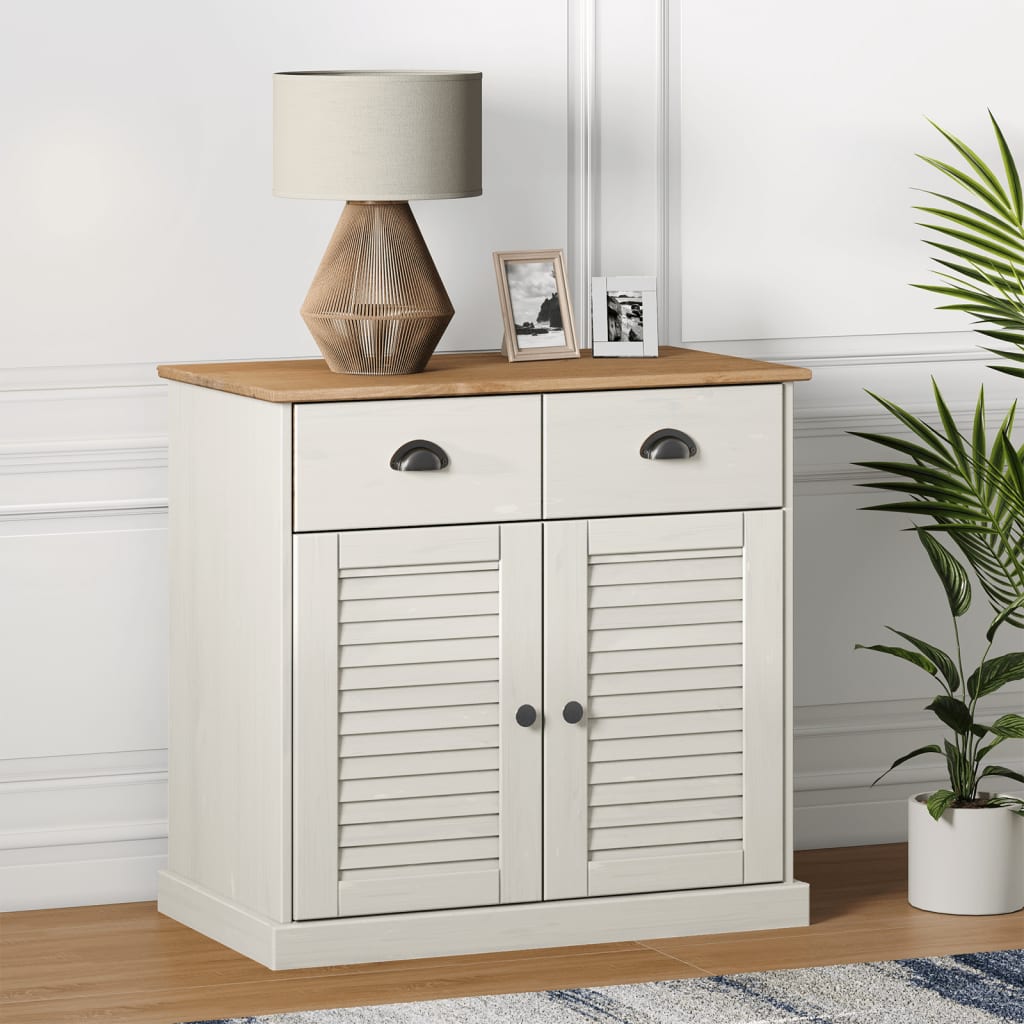 vidaXL Sideboard with Drawers VIGO 78x40x75 cm White Solid Wood Pine