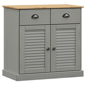 vidaXL Sideboard with Drawers VIGO 78x40x75 cm Grey Solid Wood Pine