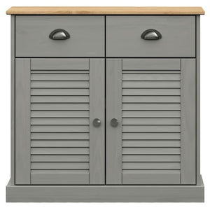 vidaXL Sideboard with Drawers VIGO 78x40x75 cm Grey Solid Wood Pine