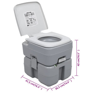 vidaXL Portable Camping Toilet and Handwash Stand Set with Water Tank