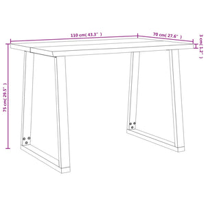 vidaXL 3 Piece Dining Set with Live Edge Solid Wood Acacia