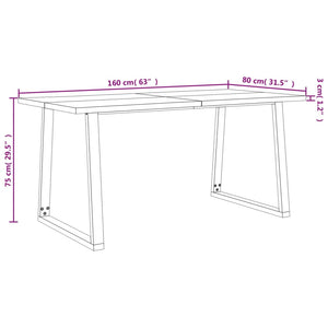 vidaXL 3 Piece Dining Set with Live Edge Solid Wood Acacia