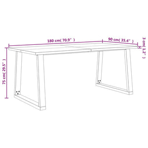 vidaXL 3 Piece Dining Set with Live Edge Solid Wood Acacia