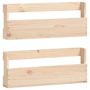 vidaXL Wall-mounted Shoe Racks 2 pcs 59x9x23 cm Solid Wood Pine