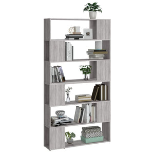 vidaXL Book Cabinet/Room Divider Grey Sonoma 100x24x188 cm