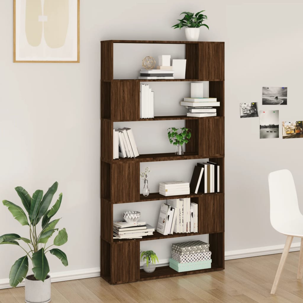 vidaXL Book Cabinet/Room Divider Brown Oak 100x24x188 cm