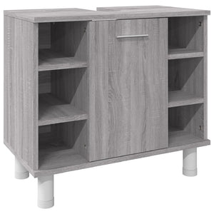 vidaXL 3 Piece Bathroom Cabinet Set Grey Sonoma Engineered Wood