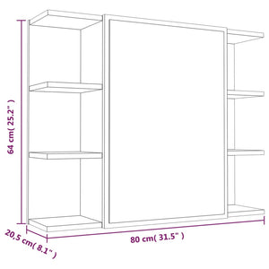 vidaXL 3 Piece Bathroom Cabinet Set Grey Sonoma Engineered Wood