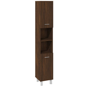 vidaXL 3 Piece Bathroom Cabinet Set Brown Oak Engineered Wood