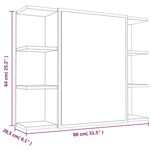 vidaXL 3 Piece Bathroom Cabinet Set Brown Oak Engineered Wood