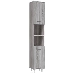 vidaXL 4 Piece Bathroom Cabinet Set Grey Sonoma Engineered Wood