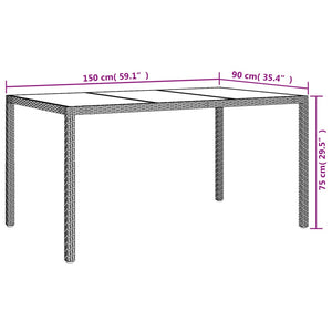 vidaXL 7 Piece Garden Dining Set with Cushions Black Poly Rattan