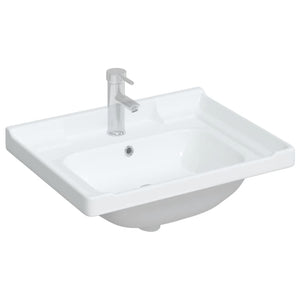 vidaXL Bathroom Sink White 61x48x23 cm Rectangular Ceramic