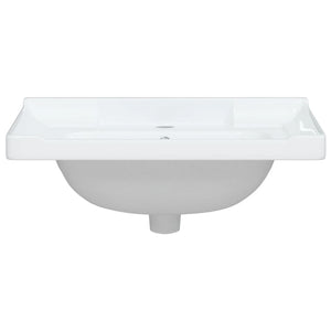 vidaXL Bathroom Sink White 61x48x23 cm Rectangular Ceramic