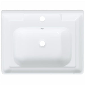 vidaXL Bathroom Sink White 61x48x23 cm Rectangular Ceramic