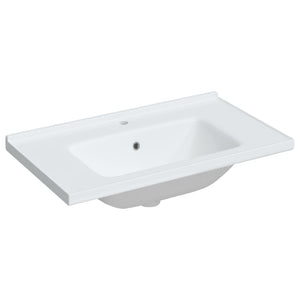 vidaXL Bathroom Sink White 81x48x19.5 cm Rectangular Ceramic