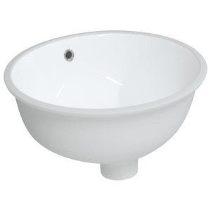 vidaXL Bathroom Sink White 38.5x33.5x19 cm Oval Ceramic