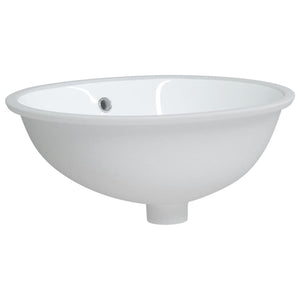 vidaXL Bathroom Sink White 47x39x21 cm Oval Ceramic