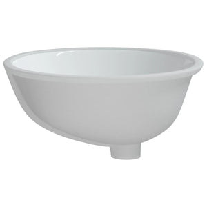 vidaXL Bathroom Sink White 47x39x21 cm Oval Ceramic