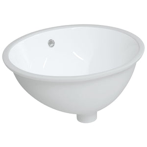 vidaXL Bathroom Sink White 49x40.5x21 cm Oval Ceramic