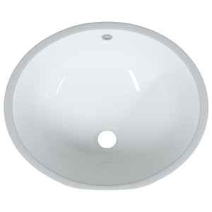 vidaXL Bathroom Sink White 49x40.5x21 cm Oval Ceramic