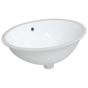 vidaXL Bathroom Sink White 56x41x20 cm Oval Ceramic